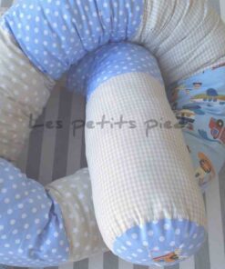 Bettschlange hellblau beige Fahrzeuge
