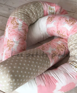 Bettschlange rosa beige weiss Einhorn