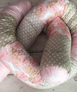 Bettschlange rosa beige