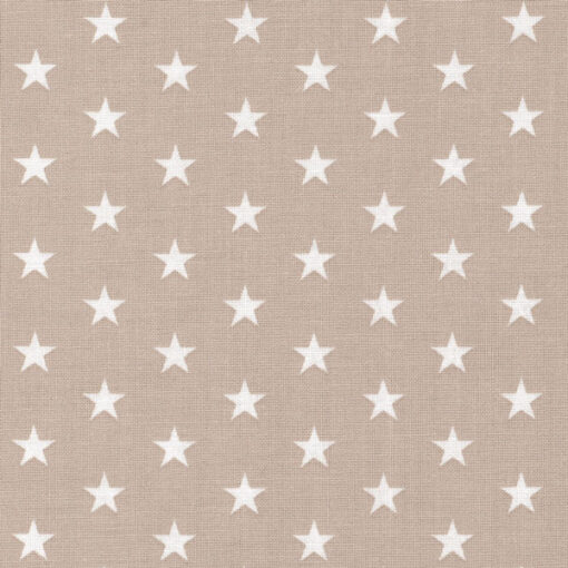 Baumwolle - Sterne camel / weiss
