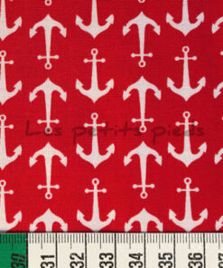Baumwolle - Riley Blake Anker rot / weiss