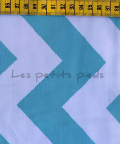 Baumwolle - Riley Blake Chevron türkis / weiss