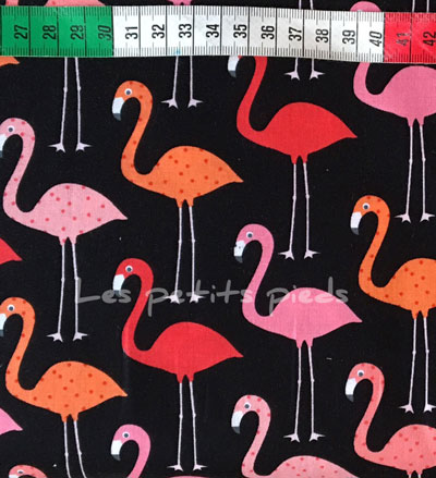 Baumwolle - Robert Kaufman Flamingo schwarz / pink