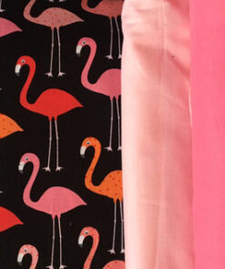 Baumwolle - Robert Kaufman Flamingo schwarz / pink