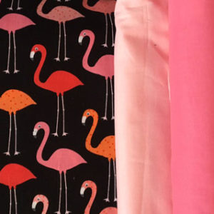 Baumwolle - Robert Kaufman Flamingo schwarz / pink