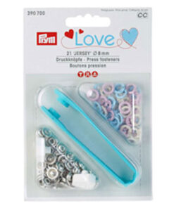 Jersey Druckknöpfe Prym Love "Colour" rosa / hellblau / perle