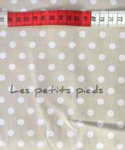 Baumwolle - Punkte beige / weiss