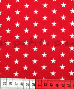 Baumwolle - Sterne rot / weiss