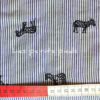 Baumwolle - Streifen Zebra bestickt blau / weiss