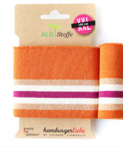 Biobündchen Biobaumwolle - "Cuff me Glam" orange / kupfer