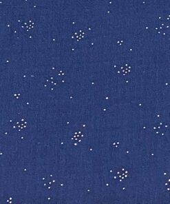Double Gauze Punkte blau / silber