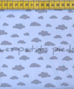 Baumwolle - Wolken weiss / hellgrau