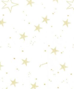 Baumwolle - Michael Miller "lucky stars" - Sterne weiss / gold