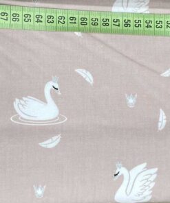 Baumwolle - Schwan rosa / weiss / silber