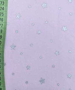 Baumwolle - Sterne rosa / silber