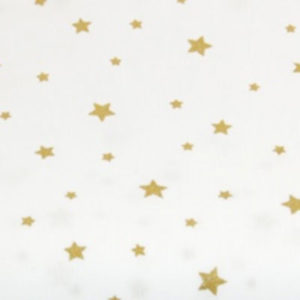 Baumwolle - Sterne weiss / gold