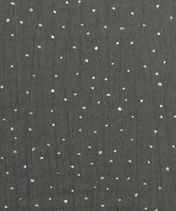 Double Gauze Punkte graphite / silber