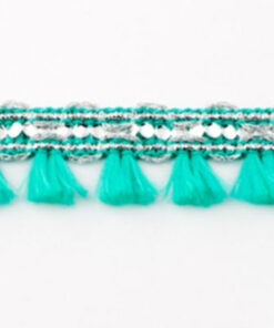 Quastenborte Mini - mint/ silber