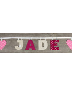 Namensgirlande beige rosa pink