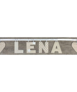 Namensgirlande beige / weiss