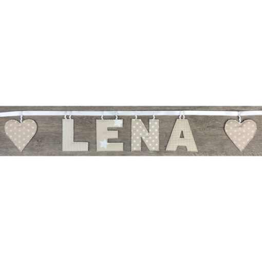 Namensgirlande beige / weiss