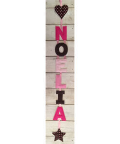 Namensgirlande rosa / pink / braun