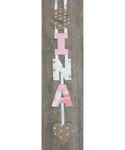 Namensgirlande zartrosa / beige