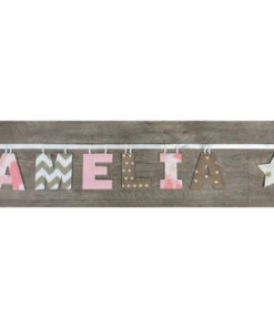 Namensgirlande zartrosa / beige