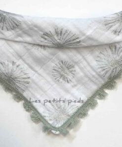 Dreieckstuch Mousselin - Feuerwerk weiss / silber / grau