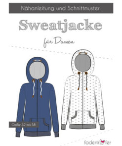 Papierschnittmuster Sweatjacke Damen Gr 32-58 - Fadenkäfer