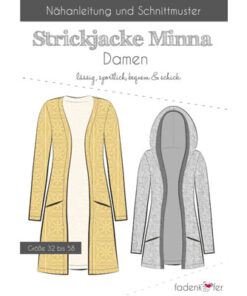 Papierschnittmuster Strickjacke Minna Damen Gr 32-58 - Fadenkäfer