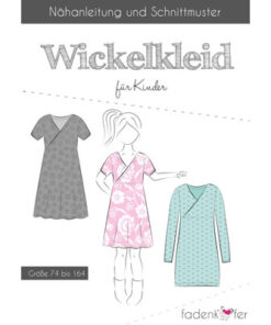 Papierschnittmuster Wickelkleid Kinder Gr 74 - 164 - Fadenkäfer
