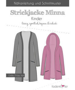 Papierschnittmuster Strickjacke Minna Kinder Gr 74 - 164 - Fadenkäfer