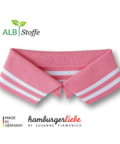 Polokragen Biobaumwolle - "Polo me" Hamburger Liebe rosa / weiss