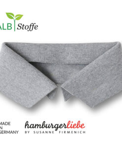 Polokragen Biobaumwolle - "Polo me" Hamburger Liebe - hellgrau