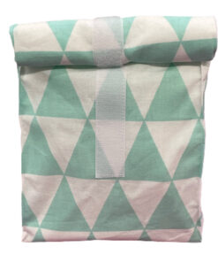 Lunch-/ Wetbag - Dreiecke mint / weiss