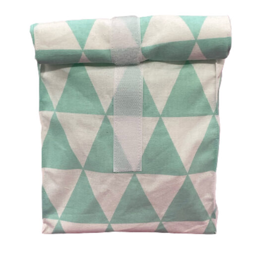 Lunch-/ Wetbag - Dreiecke mint / weiss
