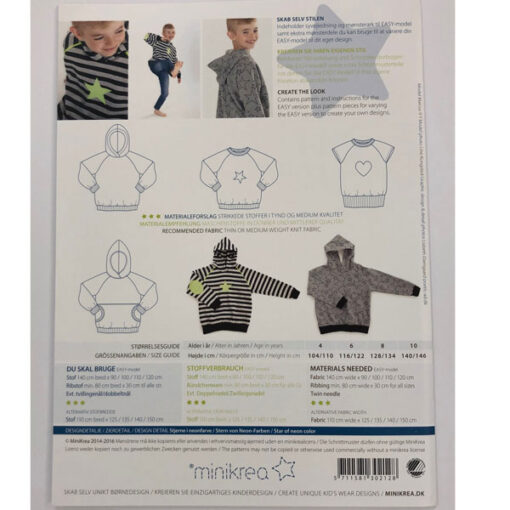 Papierschnittmuster Raglansweatshirt - Minikrea 30212