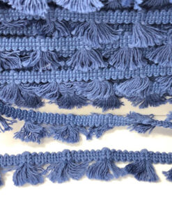 Quastenborte Mini - jeansblau