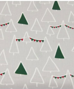 Baumwolle - Tannenbaum grau / grün