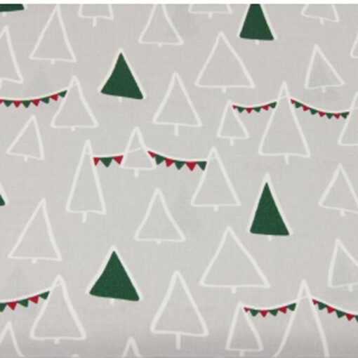 Baumwolle - Tannenbaum grau / grün