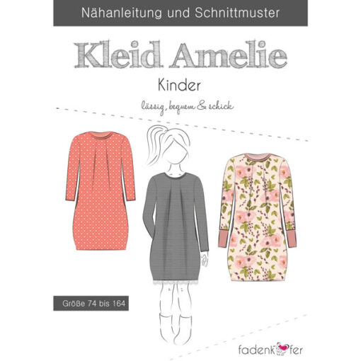 Papierschnittmuster Kleid Amelie Gr 74 - 164 - Fadenkäfer