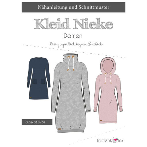 Papierschnittmuster Kleid Nieke Gr 32 - 58 - Fadenkäfer