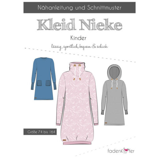 Papierschnittmuster Kleid Nieke Gr 74 - 164 - Fadenkäfer