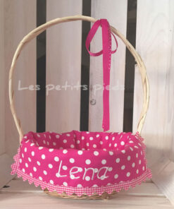 Personalisiertes Osterkörbchen - pink Punkte