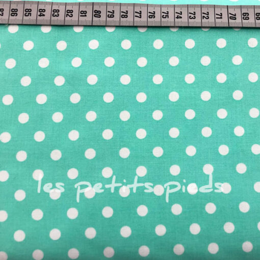 Baumwolle - Punkte mint / weiss