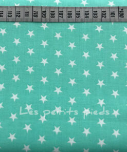 Baumwolle - Sterne mint / weiss