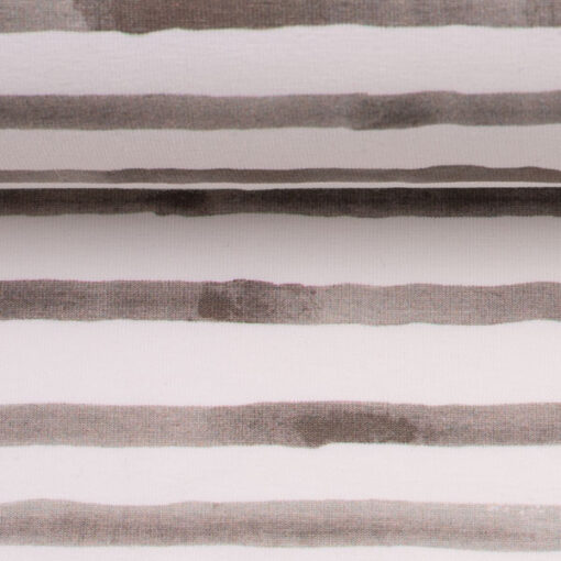 Jersey Baumwolle - "ocean breeze" - Streifen weiss / beige