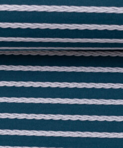 Strukturjersey "Birte" mit querverlaufendem Zopfmuster - blau