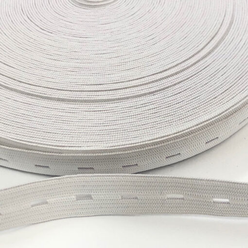 Lochgummiband 15 mm - weiss